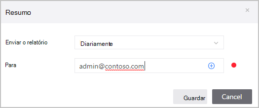 Agendar a frequência e o e-mail dos relatórios.