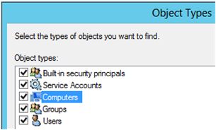 adicionar contas de computador como administradores ssas