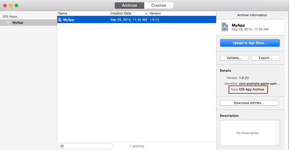 Exportar arquivo xcarchive usando xcode