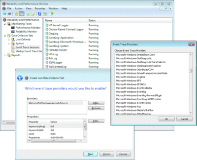 Figure 8 Event Trace Providers in RPM