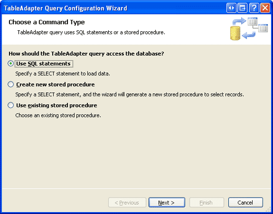 Criar o método DAL usando uma instrução SQL ad hoc