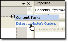 Definindo um controle de conteúdo como Padrão para o conteúdo de Páginas Mestras