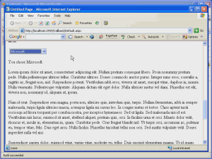 Captura de tela do passo a passo do vídeo da execução do retorno de chamada de script em A SP ponto NET 2 ponto 0. A lista suspensa da Microsoft está realçada.