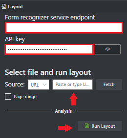 Captura de ecrã da janela pendente 'Layout'.