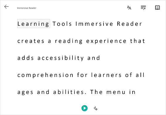 Captura de ecrã do Immersive Reader que mostra como isola o conteúdo para melhorar a legibilidade.