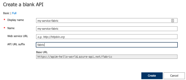 Criar API em branco