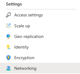 Captura de ecrã a mostrar como aceder a uma folha de rede de recursos de Configuração de Aplicações do Azure.