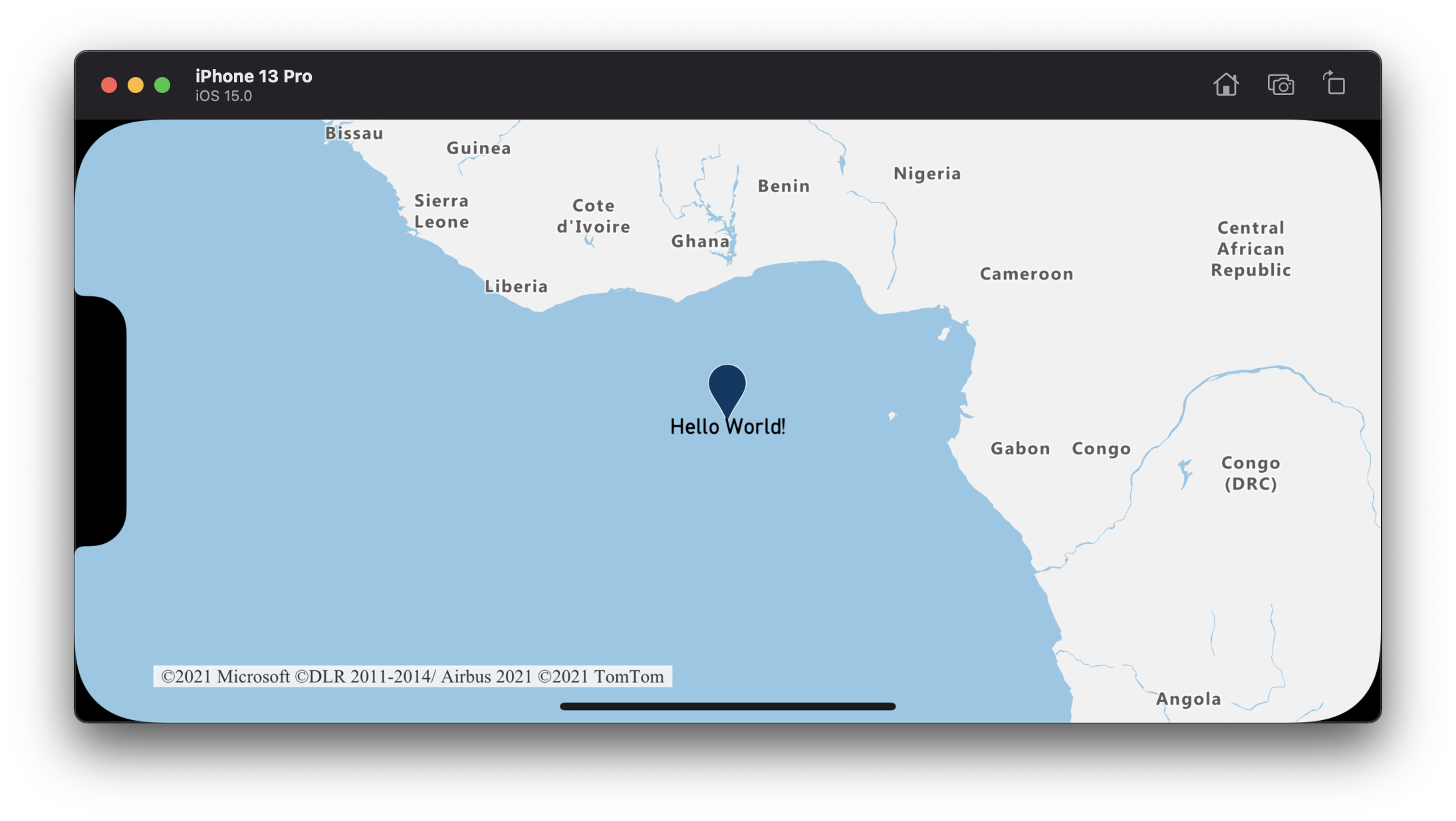 Captura de tela mostrando o controle de zoom que foi adicionado ao mapa.