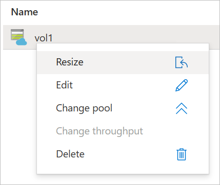 Screenshot that shows right-click menu of a volume.