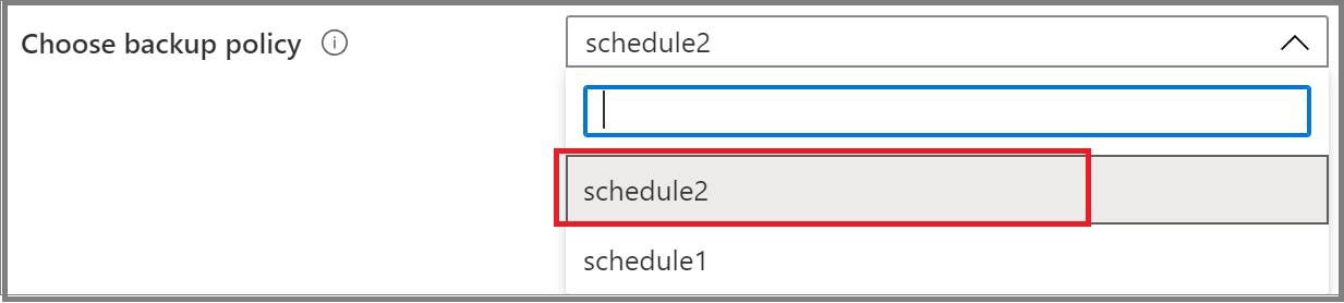 A captura de tela mostra como escolher uma política de backup.