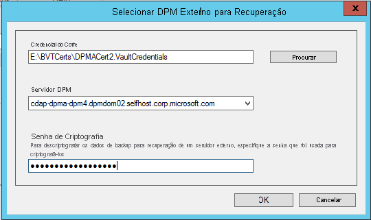 Screenshot shows how to download the external DPM credentials.