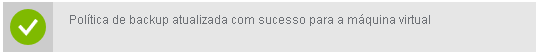 Captura de tela mostrando a mensagem indicando uma VM protegida com êxito.