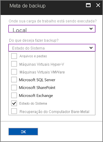 A captura de tela mostra como configurar arquivos e pastas.