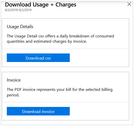 Captura de ecrã que mostra a fatura de transferência e a página de utilização.