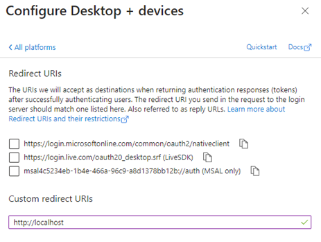 menu Configurar Desktop + dispositivos