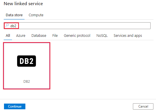 Captura de tela do conector DB2.