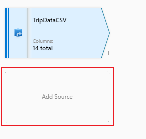 Captura de tela do portal do Azure da adição de outra fonte de dados a um fluxo de dados.