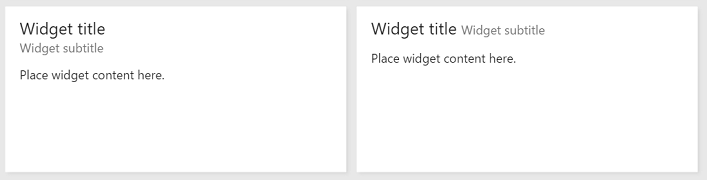 Widget com título e subtítulo