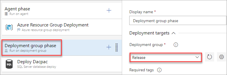 Configurando a fase do grupo de implantação