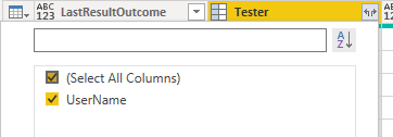 Selecionar campos do Power BI para nivelar