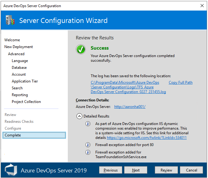 Captura de tela da configuração avançada, página completa.