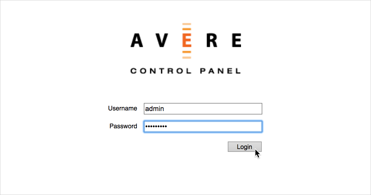 Navegador da Web mostrando campos de login do Painel de Controle