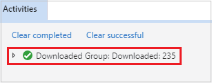 Êxito do download do Gerenciador de Armazenamento do Azure.