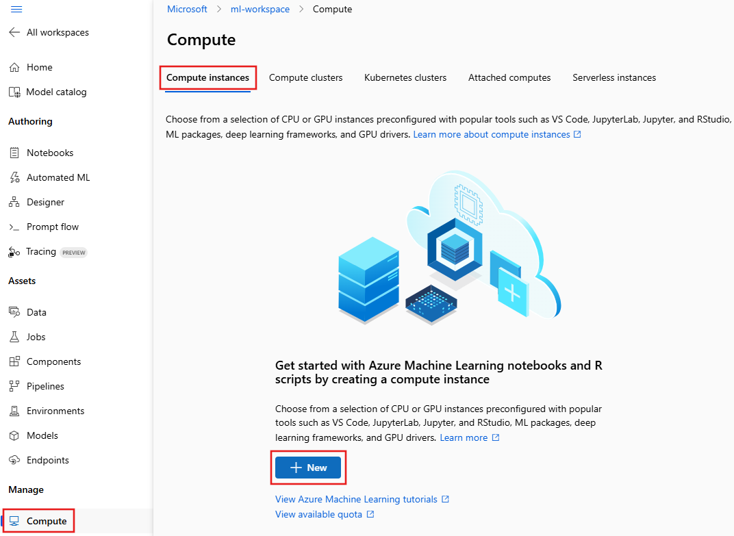 Captura de tela da nova opção de computação em estúdio.