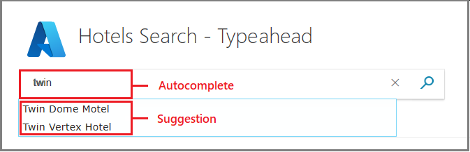 Captura de tela mostrando a comparação visual de preenchimento automático e consultas sugeridas.