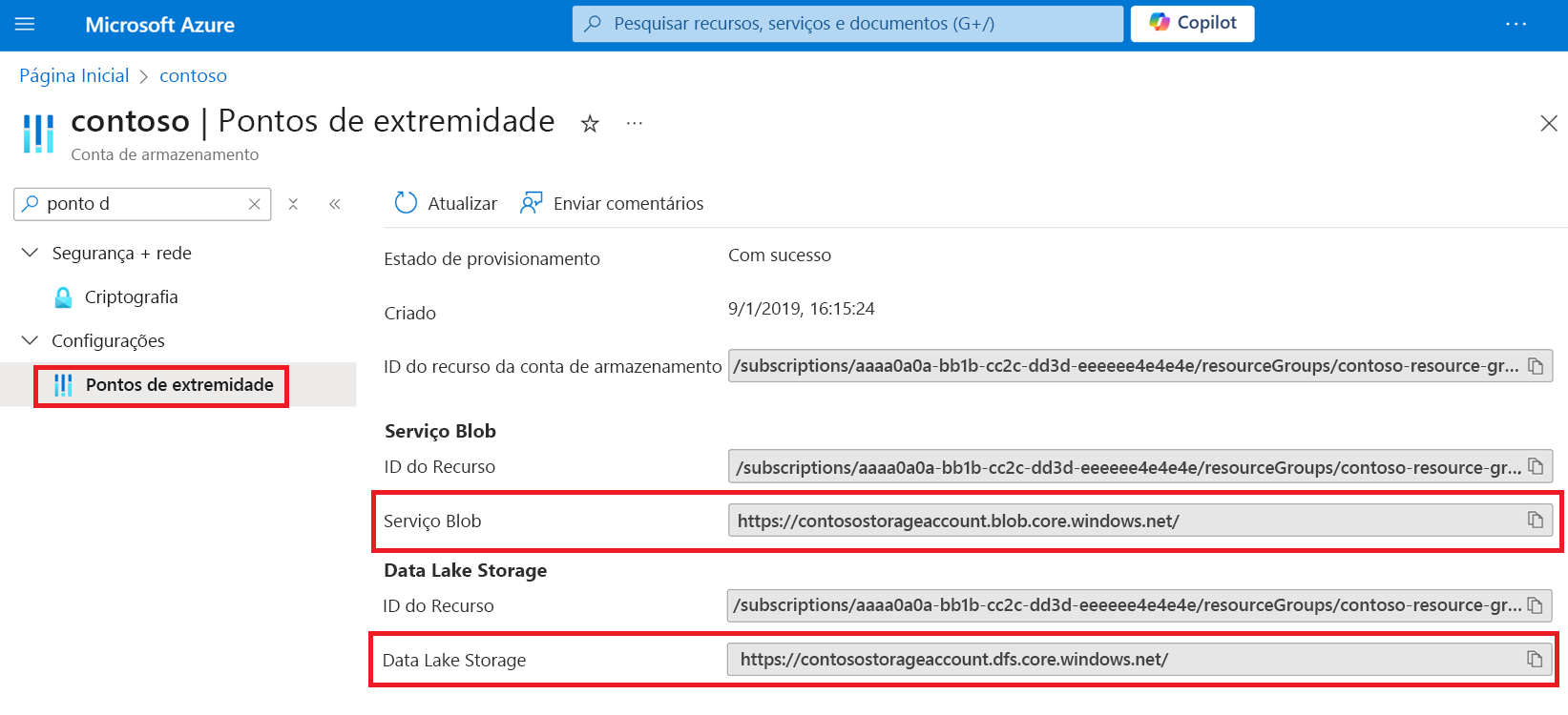 Pontos finais da conta