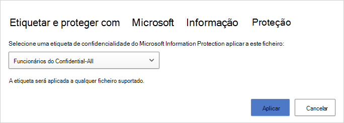 Etiqueta de confidencialidade de proteção.