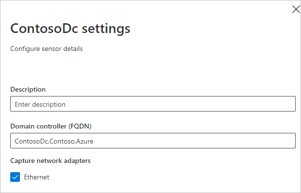 Configure sensor details.