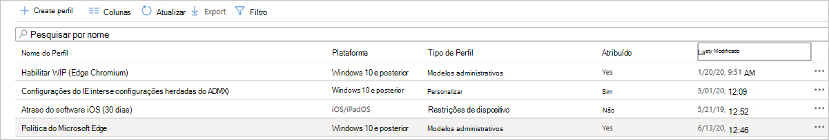 Selecione Grupos de políticas do Microsoft Edge para incluir