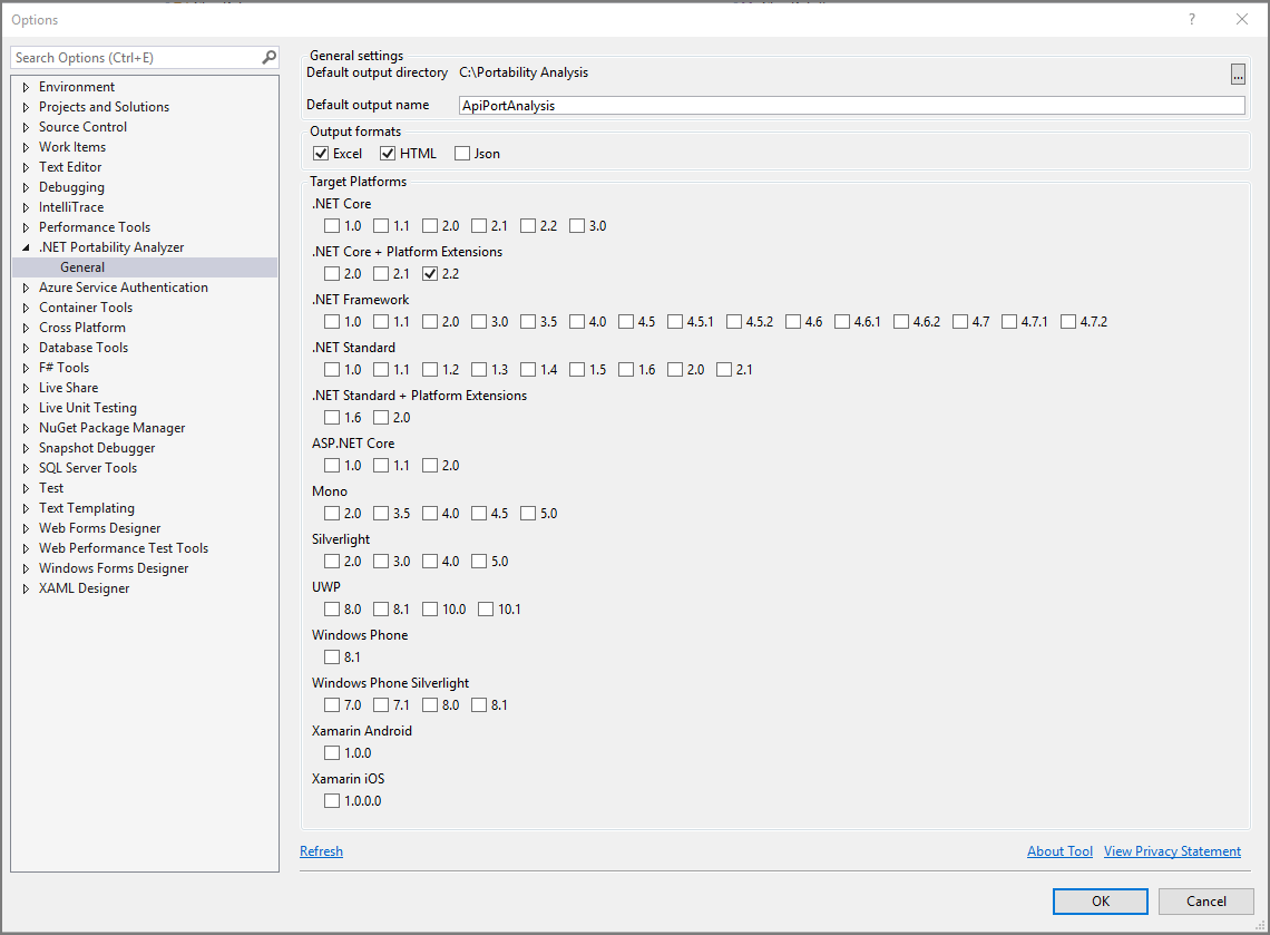 Screenshot do analisador de portabilidade.