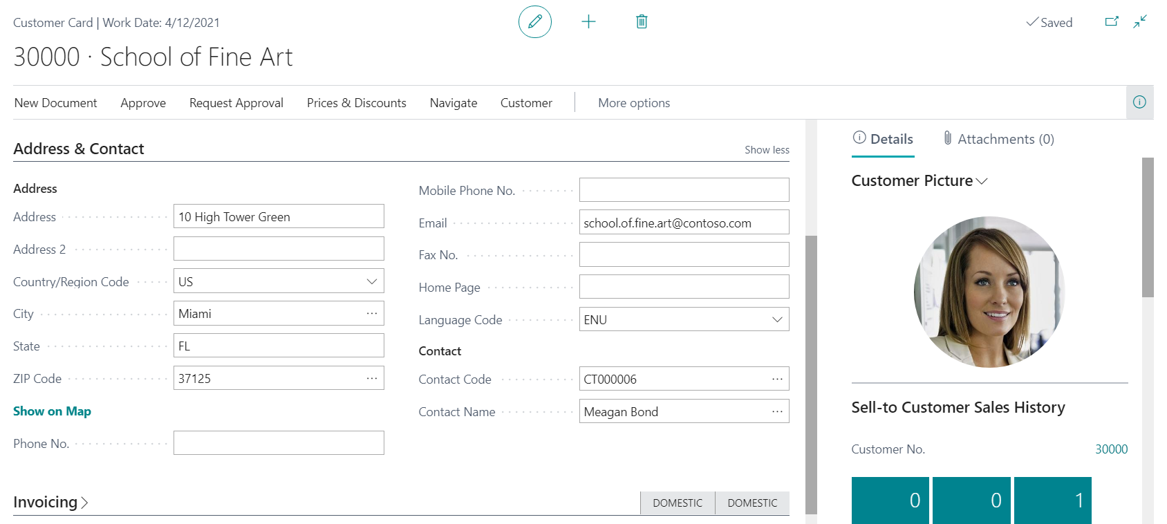 New layout of Address and Contact tab