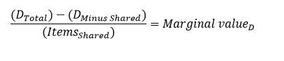 Fórmula para calcular o valor marginal