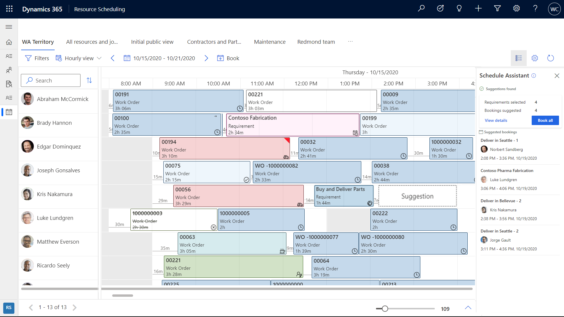 Captura de ecrã da pré-visualização do assistente de agendamento.