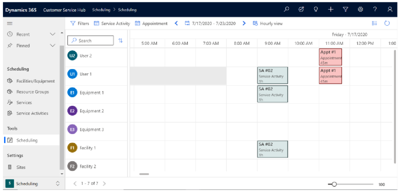 Vista de calendário.