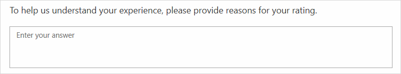 Uma pergunta de resposta longa apresenta uma caixa de texto de várias linhas.