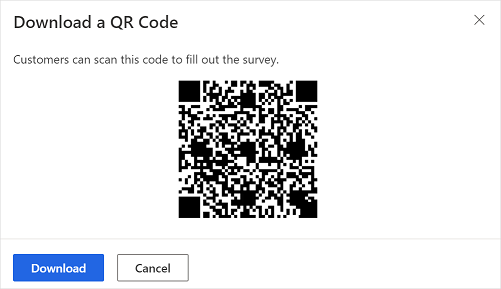 Obter o código QR do inquérito para partilhar.