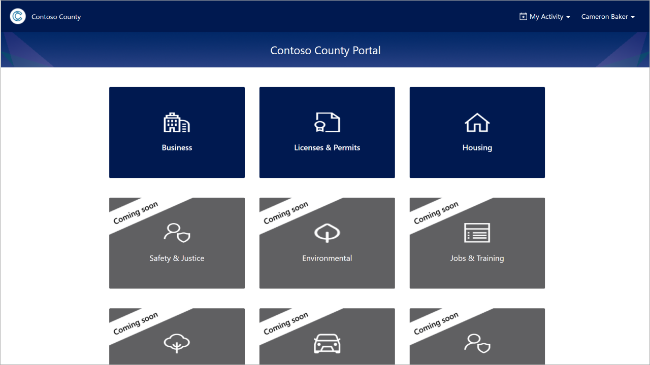 Government resident portal.