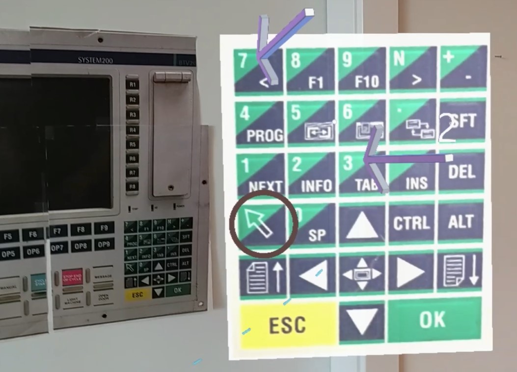 Captura de tela mostrando o teclado numérico maior.