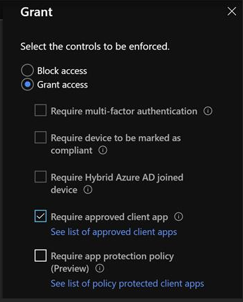 Gráfico que mostra os controlos do Intune.