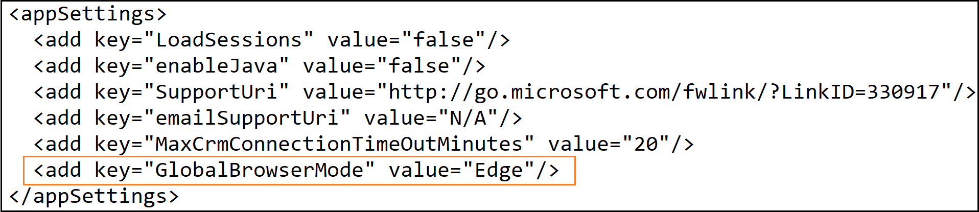 Edge Process configuration setting key.