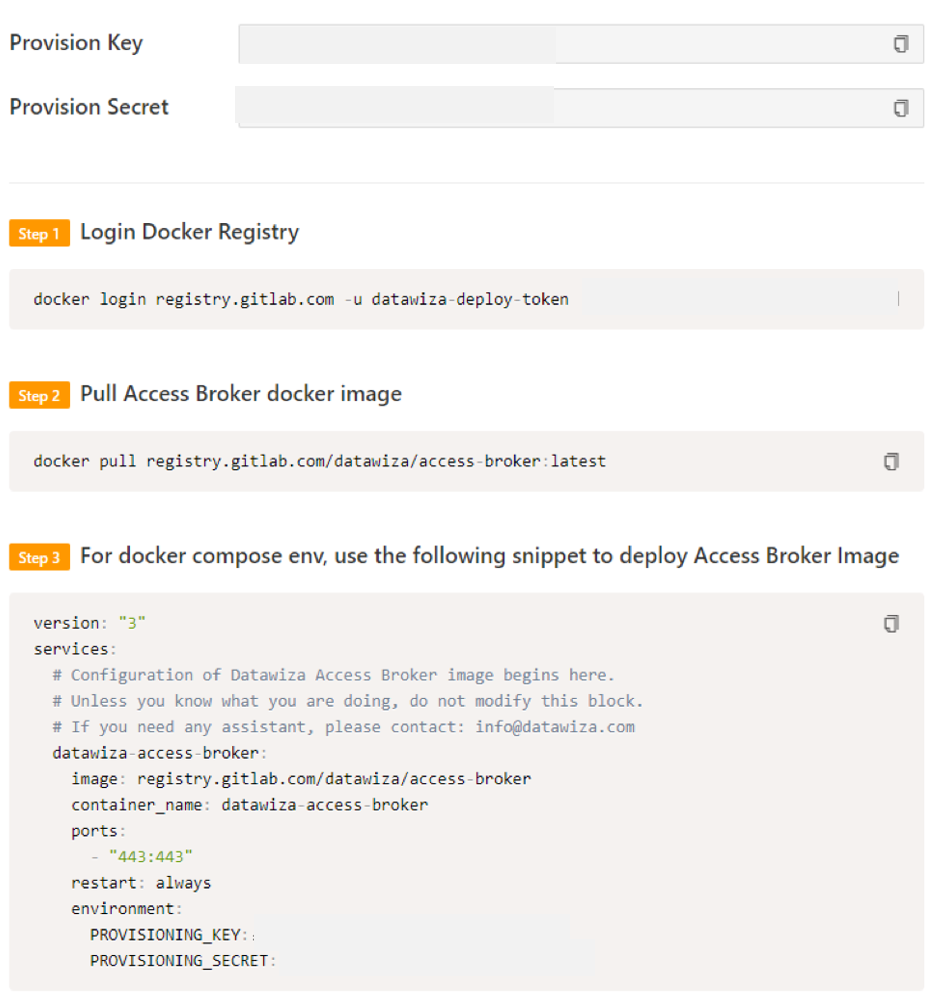 Captura de tela das entradas do Docker.