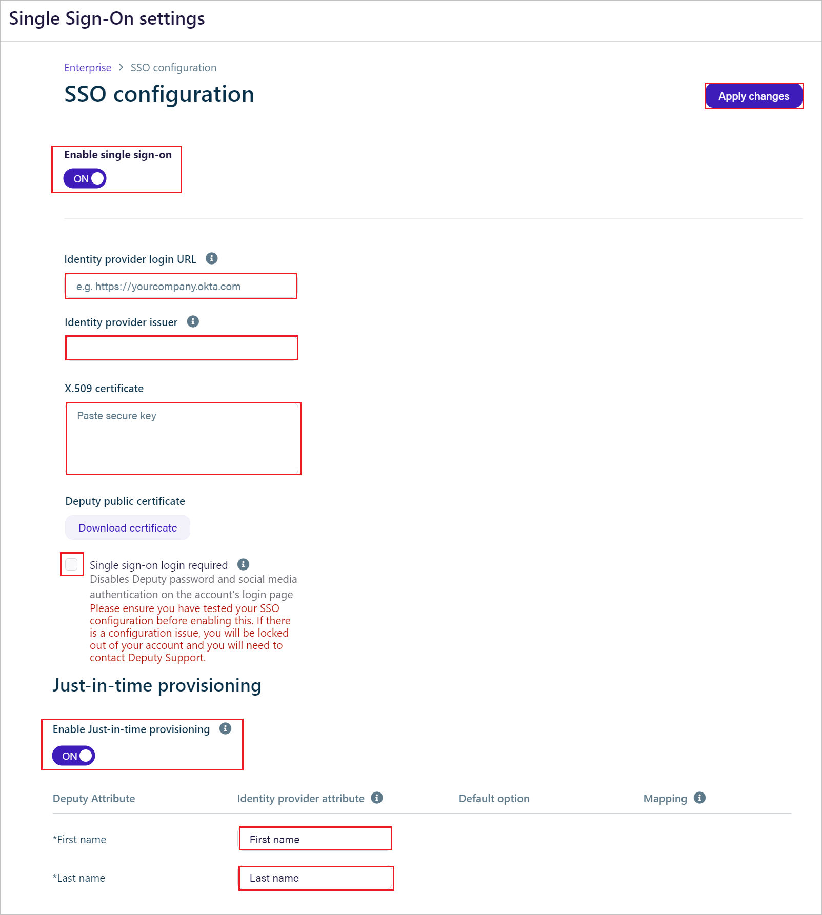 Configure Single Sign-On