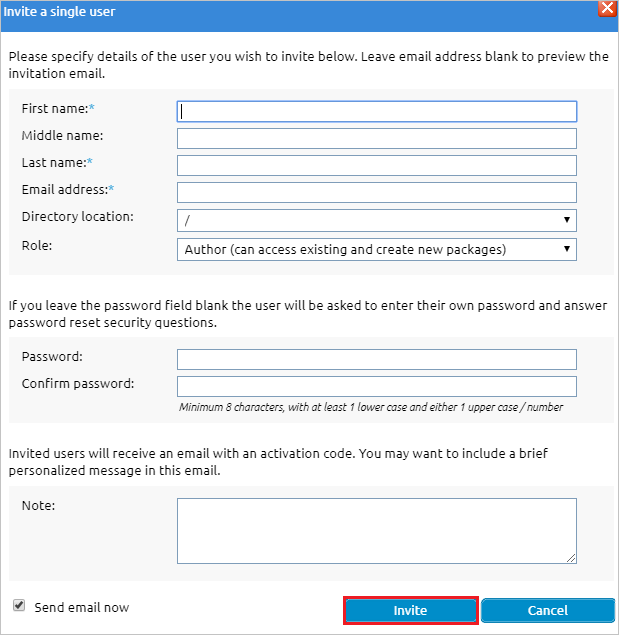 Egress create test user