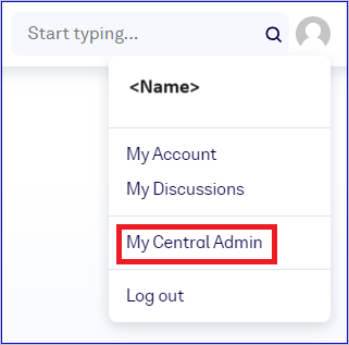 Captura de tela que mostra o getAbstract My Central Admin.