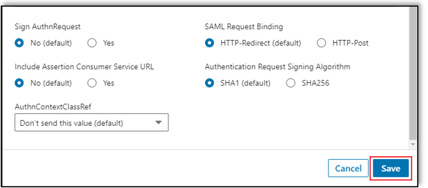 configurações de SSO