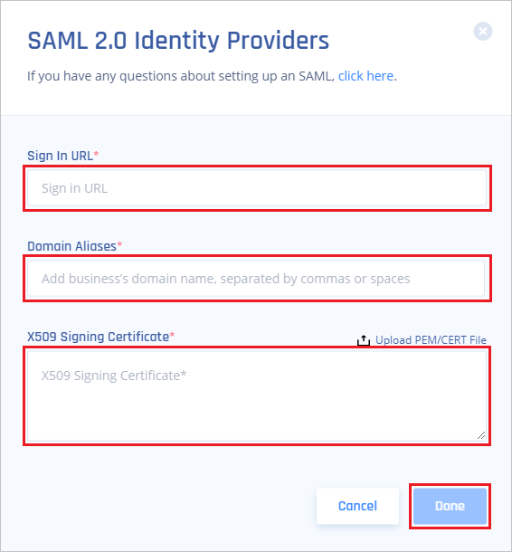 Perímetro 81 configurando saml